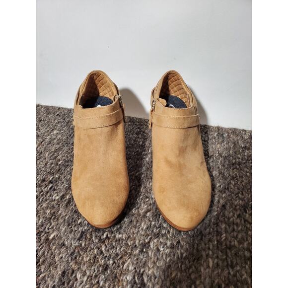 Create Wedge Tan Ankle Booties Dr Scholl's Comfort Brand Footwear Women Size 9M - Picture 1 of 14